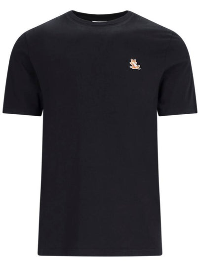 Chillax Fox Patch Regular Short Sleeve T-Shirt Black - MAISON KITSUNE - BALAAN 2