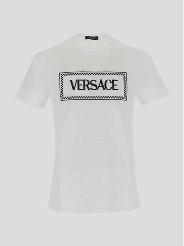 short sleeve t-shirt 10116941A085841W000 Opticalwhite - VERSACE - BALAAN 1