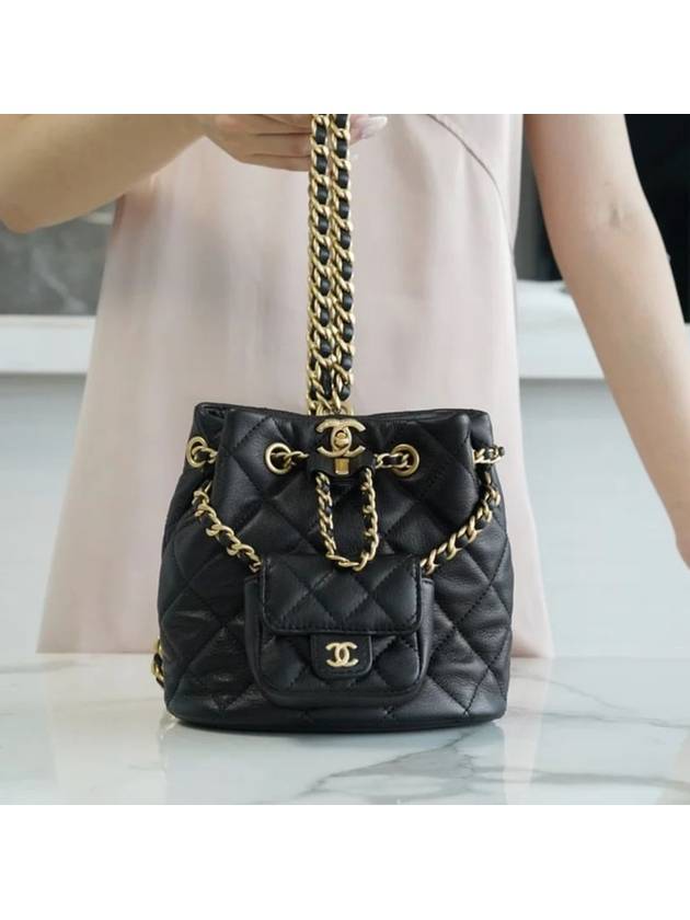 Small Backpack Calfskin Gold Metal Black - CHANEL - BALAAN 5