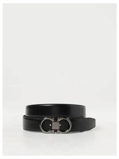 Gancini Reversible Adjustable Calfskin Leather Belt Black - SALVATORE FERRAGAMO - BALAAN 2