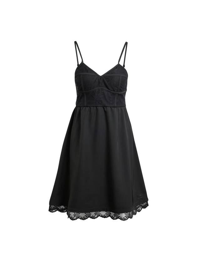 Lace Sleeveless Midi Dress Black - ADIDAS - BALAAN 1