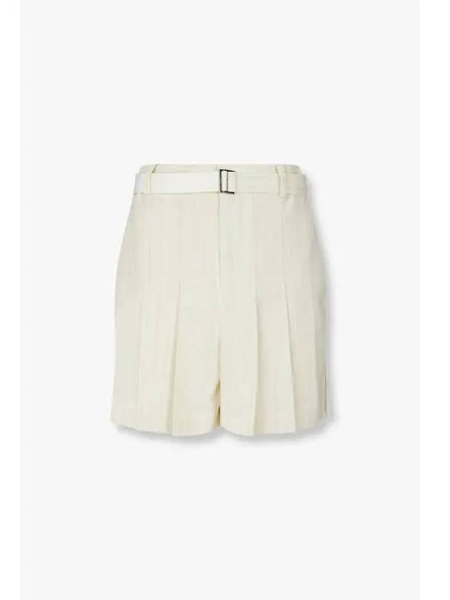 24 4 11 Request to stop Women s chalk striped belted shorts cream - SACAI - BALAAN 1