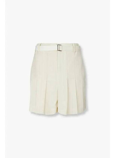 24 4 11 Request to stop Women s chalk striped belted shorts cream - SACAI - BALAAN 1