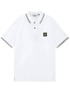 Logo Patch Polo Shirt White - STONE ISLAND - BALAAN 2