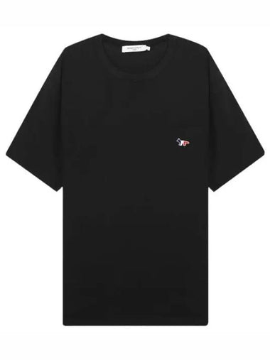 Tricolor Fox Patch Pocket Short Sleeve T Shirt - MAISON KITSUNE - BALAAN 1