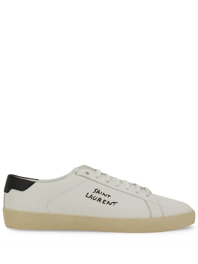 Court Classic SL 06 Leather Low Top Sneakers White - SAINT LAURENT - BALAAN 3