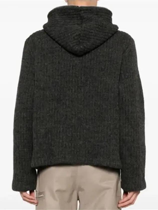 Rib Wool Hooded Cardigan Grey - OUR LEGACY - BALAAN 4