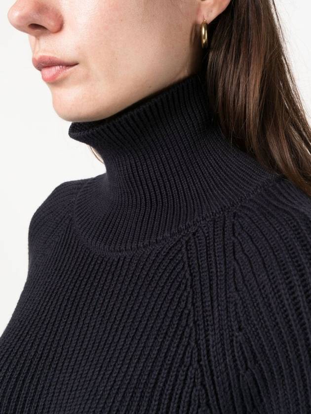 Cotton Wool Blend Turtleneck Black - AMI - BALAAN 6