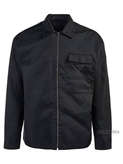 Re-Nylon Zip-Up Long Sleeve Shirt Black - PRADA - BALAAN 2