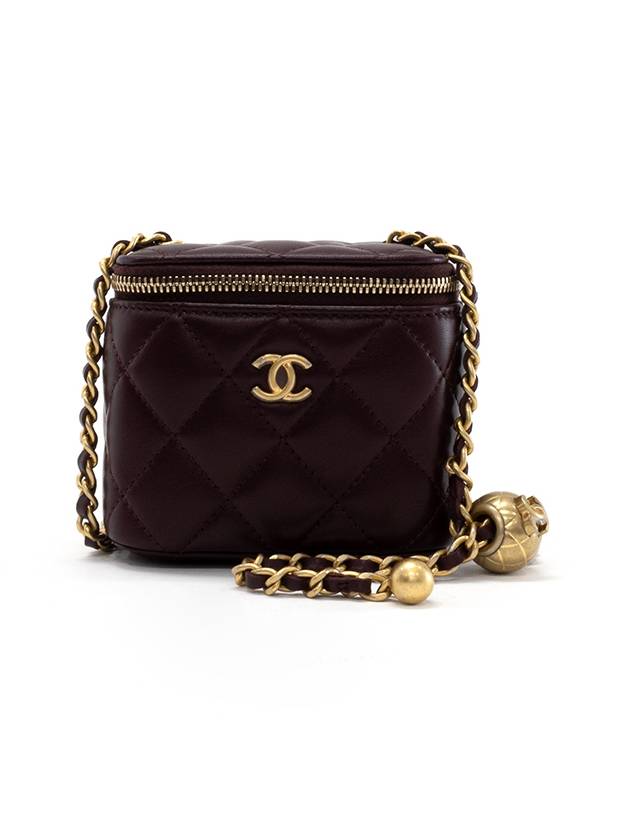 Vanity Gold Ball Square Small Chain Bag Burgundy AP1447 - CHANEL - BALAAN 1