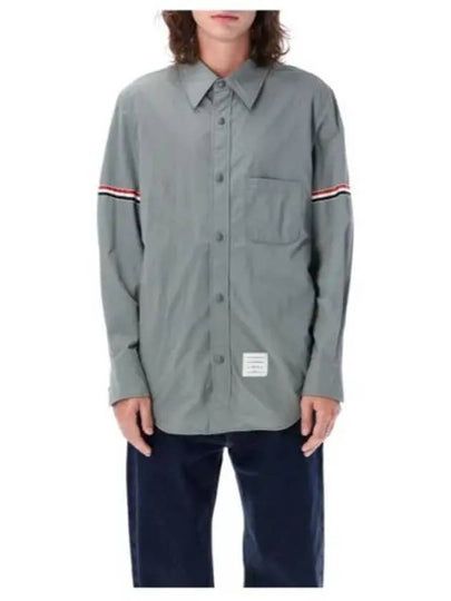 Three Stripes Armband Nylon Long Sleeve Shirt Grey - THOM BROWNE - BALAAN 2