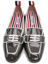 Bow Embellished Trimmed Leather Loafers Dark Grey - THOM BROWNE - BALAAN 2