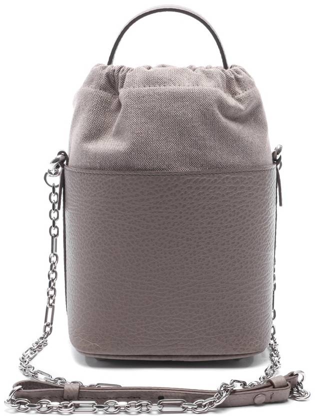 5AC Number Logo Texture Leather Bucket Bag Grey - MAISON MARGIELA - BALAAN 5