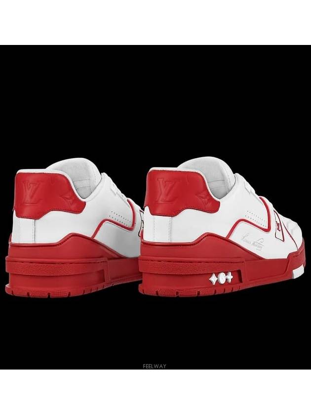 LV Trainer Low Top Sneakers White Red - LOUIS VUITTON - BALAAN 6