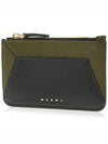 Color Block Zipper Card Wallet Black - MARNI - BALAAN 3