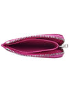 Logo Zipper Calf Leather Card Wallet Pink - KENZO - BALAAN 11