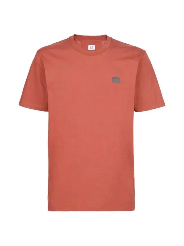 Logo Cotton Short Sleeve T-Shirt Orange - CP COMPANY - BALAAN 1