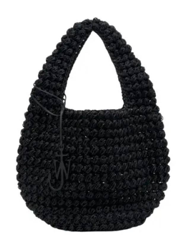 Large Popcorn Tote Bag Black Handbag - JW ANDERSON - BALAAN 1