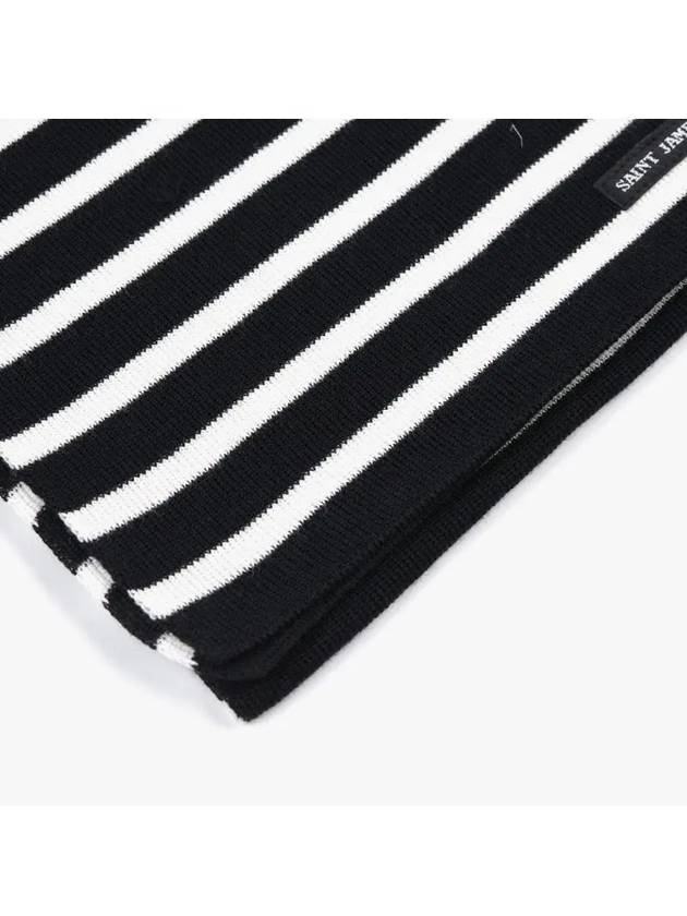 KH Duguay Stripe Muffler White Black - SAINT JAMES - BALAAN 5