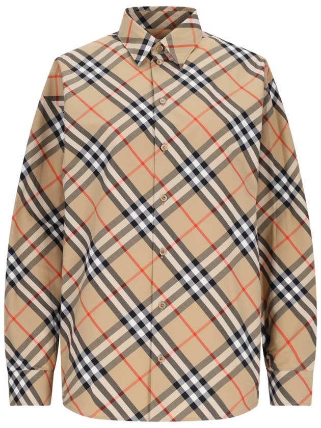 Check Pattern Shirt Beige - BURBERRY - BALAAN 2