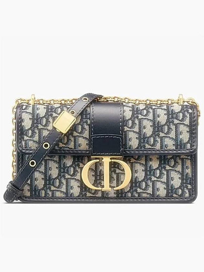 30 Montaigne East West Oblique Jacquard Chain Shoulder Bag Blue - DIOR - BALAAN 2