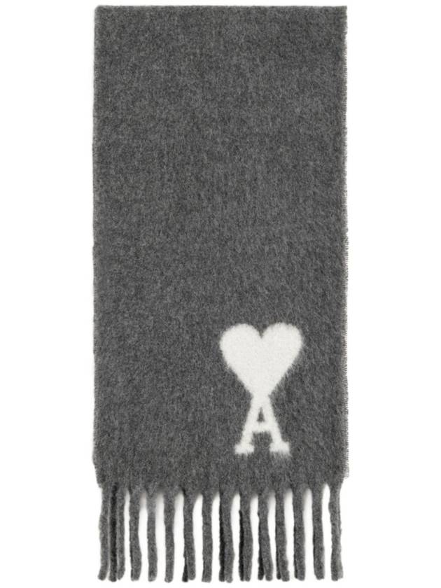 Muffler Scarf USF422AW0054 061 DARK GRAY - AMI - BALAAN 5