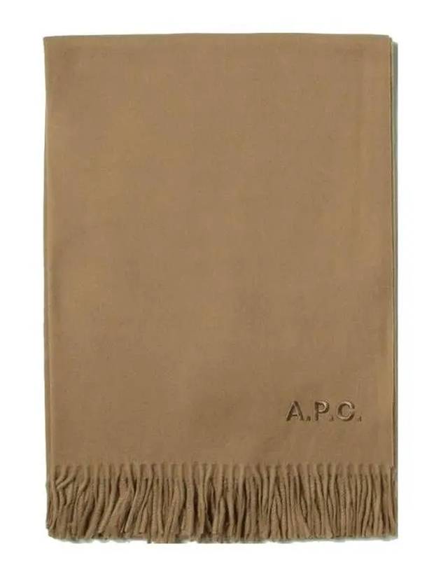 Signature Embroidered Logo Wool Muffler Camel - A.P.C. - BALAAN 2