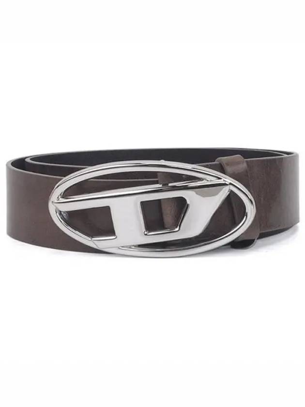 B 1DR D Logo Buckle Leather Belt Brown - DIESEL - BALAAN 2