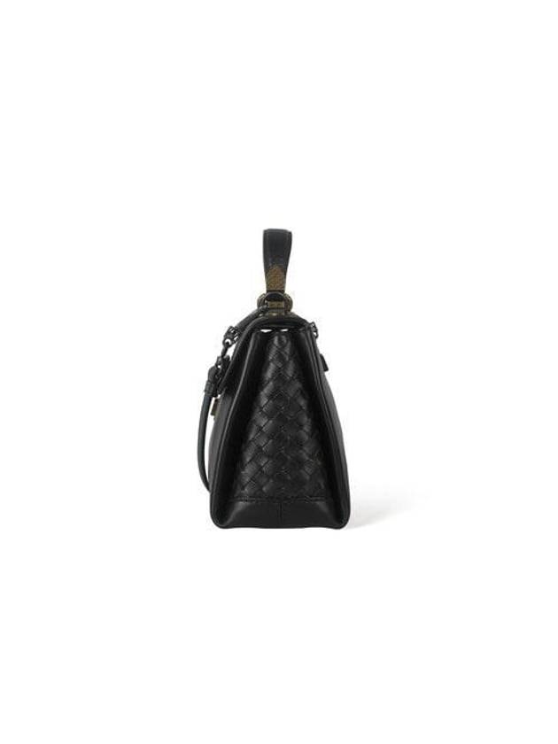 Calf Piazza Small Tote Bag Black - BOTTEGA VENETA - BALAAN 4