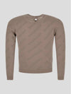 Allover Logo Pattern Knit Top Dark Beige - BALENCIAGA - BALAAN 3