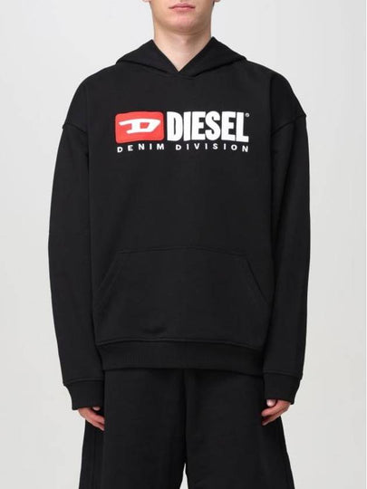 Logo Cotton Hoodie Black - DIESEL - BALAAN 2