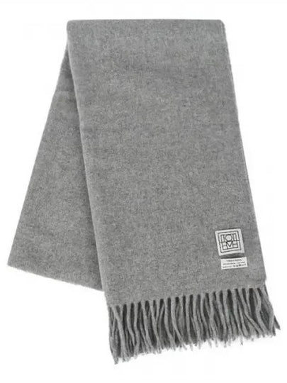 Classic Fringe Edge Wool Muffler Grey - TOTEME - BALAAN 2