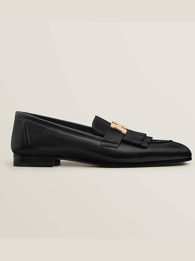 Gold Hardware Royal Goatskin Loafers Noir Black - HERMES - BALAAN 3