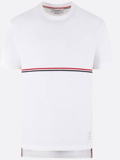 Midweight Jersey Short Sleeve T-Shirt White - THOM BROWNE - BALAAN 2