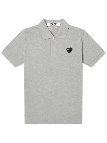 Play Men's Black Heart Waffen PK Shirt P1 T078 1 Gray - COMME DES GARCONS - BALAAN 1