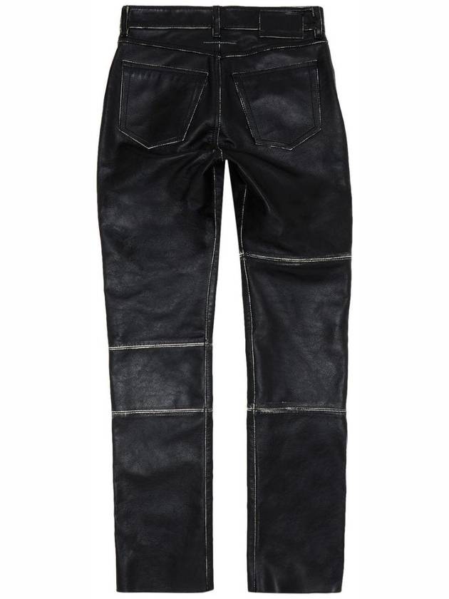 Panel Knee Leather Trouser Straight Pants Black - MAISON MARGIELA - BALAAN 3