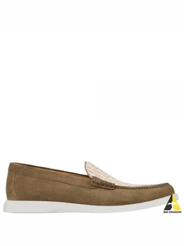 Granville Loafer Brown Beige Oblique Jacquard Suede - DIOR - BALAAN 2