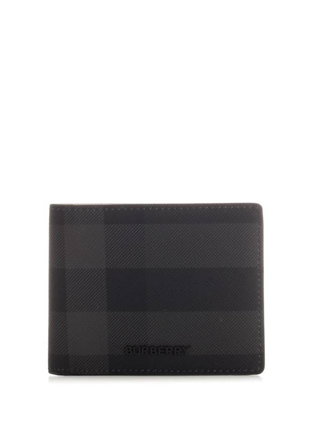 Check Polyurethane Bifold Wallet Black - BURBERRY - BALAAN 1