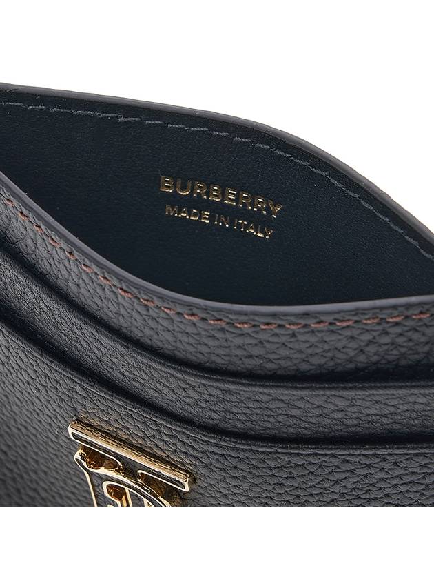 Grainy TB Logo Calfskin Card Wallet Black - BURBERRY - BALAAN 10