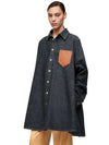 Women's Trapeze Denim Overshirt Blue - LOEWE - BALAAN 5