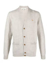 Baby Fox Patch V-neck Cardigan Light Grey - MAISON KITSUNE - BALAAN 2