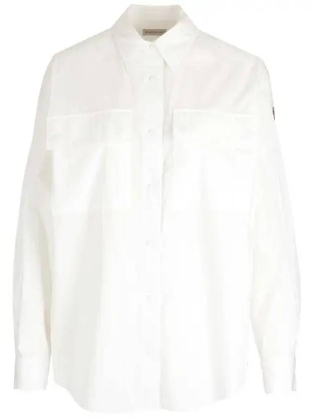 Poplin Cotton Shirt White - MONCLER - BALAAN 2