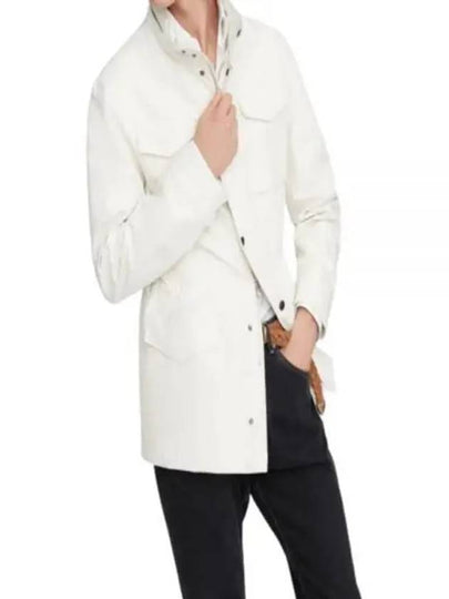 Stand-Up Collar Linen Blend Coat Offwhite - BRUNELLO CUCINELLI - BALAAN 2