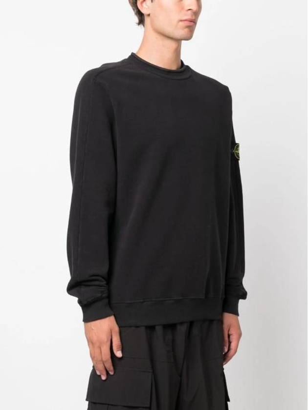 Stretch Cotton Fleece Mock Turtleneck Sweatshirt Black - STONE ISLAND - BALAAN 4