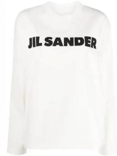 Logo Print Long Sleeve T Shirt White - JIL SANDER - BALAAN 2