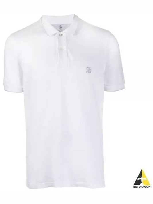 Logo Detail Slim Fit Short Sleeve Polo Shirt White - BRUNELLO CUCINELLI - BALAAN 2