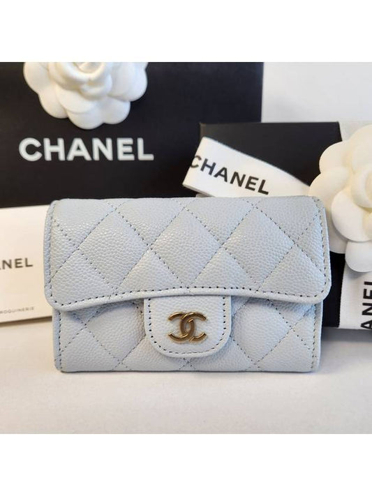 Classic Tiktok Light Blue Caviar Gold Logo Ktoktok AP0214 - CHANEL - BALAAN 1