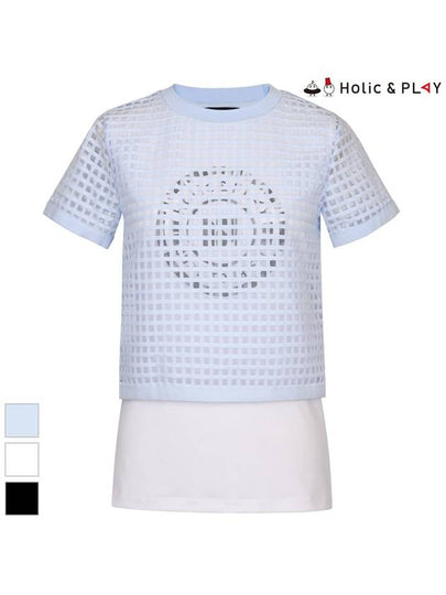 Mesh Layered Performance Round T-ShirtHC2WTS014 - HOLIC&PLAY - BALAAN 2