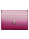 Silver Skull Gradient Card Wallet Pink Red - ALEXANDER MCQUEEN - BALAAN 2