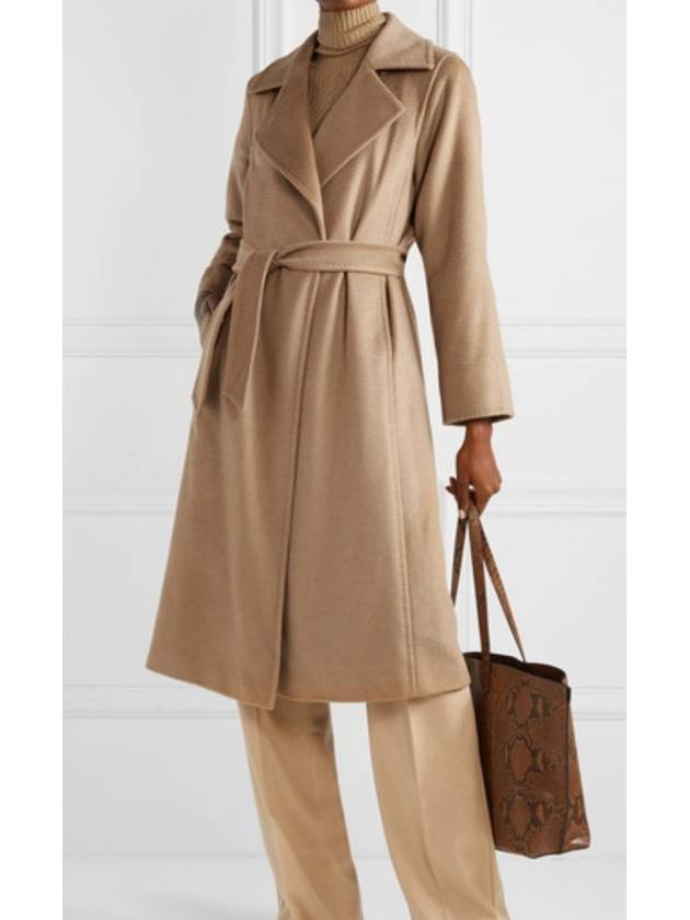 Manuel Wrap Belt Long Coat Brown - MAX MARA - BALAAN.